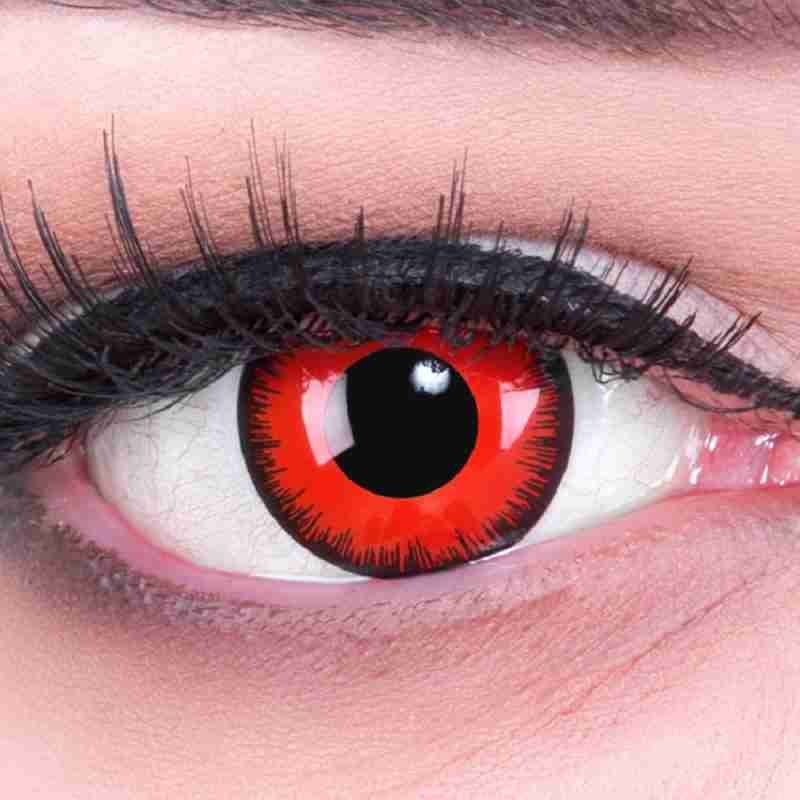 lentes de contacto rojo para halloween